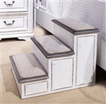 Magnolia Manor Pet Steps in Antique White Finish by Liberty Furniture - 244-BR1000