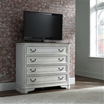 Magnolia Manor Media Chest in Antique White Finish by Liberty Furniture - 244-BR45