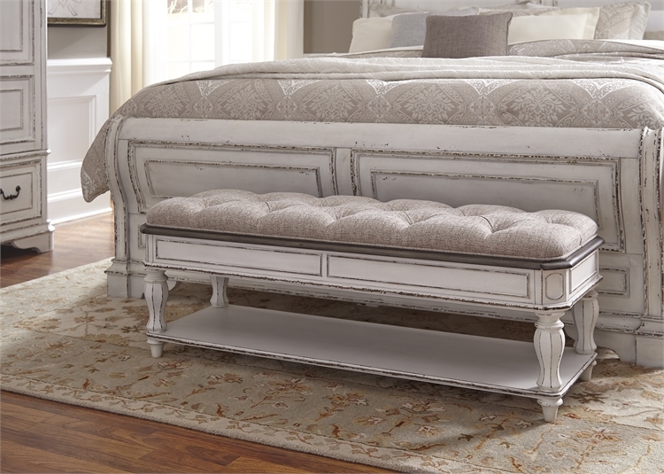 Magnolia Manor Bench In Antique White Finish By Liberty Furniture 244 Br47