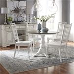 Magnolia Manor Drop Leaf Table 5 Piece Spindle Back Chair Dining Set in Antique White Finish by Liberty Furniture - 244-CD-O5DLS