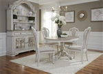 Magnolia Manor 5 Piece Pedestal Table Set in Antique White Finish by Liberty Furniture - 244-DR-O5PED