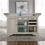 Magnolia Manor Bar Unit with Marble Top in Antique White Finish by Liberty Furniture - 244-DR-BU