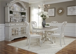 Magnolia Manor 5 Piece Pedestal Table Set in Antique White Finish by Liberty Furniture - 244-DR-O5PED