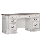 Magnolia Manor Jr Executive Credenza in Antique White Finish by Liberty Furniture - 244-HO120