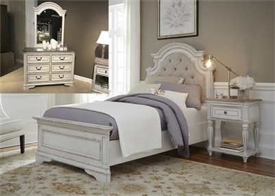 Magnolia Manor Youth Bedroom Set in Antique White Finish by Liberty Furniture - 244-YBR-TUBDM