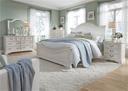 Bayside Arched Panel Bed 6 Piece Bedroom Set in Antique White Finish by Liberty Furniture - 249-BR