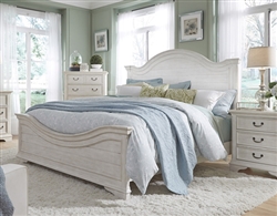 Bayside Arched Panel Bed in Antique White Finish by Liberty Furniture - 249-BR-QPB