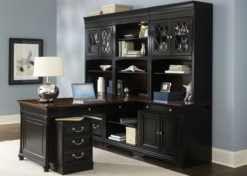 St Ives Executive Home Office Peninsula Set With Hutch In Two