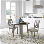 Thornton 3 Piece Drop Leaf Table Dining Set in Gray Finish with Russet Tops by Liberty Furniture - 264-CD-3DLS