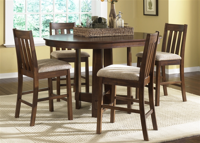 Urban Mission Pub Table 5 Piece Dining, Dining Chairs 24 Inch Seat Height