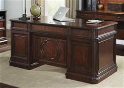 Brayton Manor Jr Executive Desk in Cognac Finish by Liberty Furniture - 273-HOJ-JED
