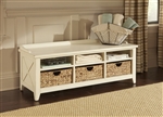 Hearthstone Cubby Storage Bench in Rustic White Finish by Liberty Furniture - 282-OT47
