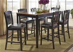 Devonwood Gathering Counter Height Table 7 Piece Dining Set in Black and Cherry Two Tone Finish by Liberty Furniture - 284-CD-7GTS