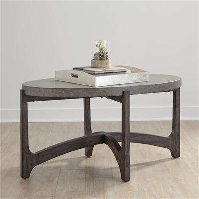 Cascade Oval Cocktail Table in Wire Brush Rustic Brown Finish by Liberty Furniture - 292-OT1010