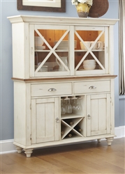 Ocean Isle Buffet and Hutch in Bisque with Natural Pine Finish by Liberty Furniture - 303-CH4866