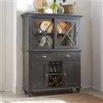 Ocean Isle Buffet and Hutch in Slate with Weathered Pine Finish by Liberty Furniture - 303G-CD-HB