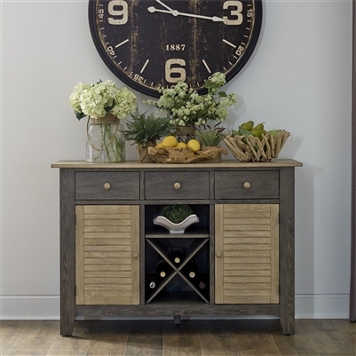 Cypress Lake Server in Two-Tone Gray and Natural Finish by Liberty Furniture - 333-SR5236