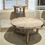 Omega Round Cocktail Table in Wire Brushed Honey Finish by Liberty Furniture - 338-OT1010