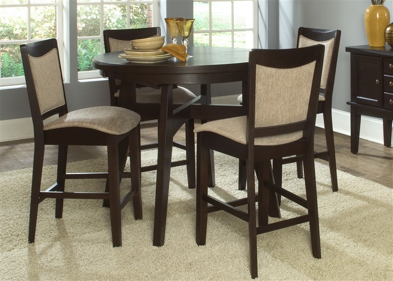 Ashby Oval Pub Table 5 Piece Dining Set In Espresso Finish By Liberty Furniture 36 Gt4254