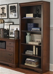 Brookview Open Bookcase in Rustic Cherry Finish by Liberty Furniture - 378-HO201
