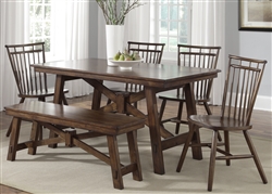 Creations II Rectangular Leg Table 5 Piece Dining Set in Tobacco Finish by Liberty Furniture - 38-T3260