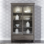 Modern Farmhouse Display Cabinet in Dusty Charcoal Finish by Liberty Furniture - 406-CH4877