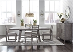 Modern Farmhouse Trestle Table 5 Piece Mixed Chairs Dining Set in Dusty Charcoal Finish by Liberty Furniture - 406-DR-5