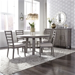 Modern Farmhouse Round Table 5 Piece Dining Set in Dusty Charcoal Finish by Liberty Furniture - 406-DR-5ROS