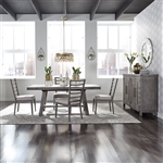 Modern Farmhouse Trestle Table 5 Piece Dining Set in Dusty Charcoal Finish by Liberty Furniture - 406-DR-5TRS