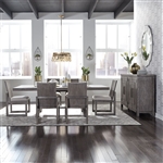 Modern Farmhouse Trestle Table 7 Piece Dining Set in Dusty Charcoal Finish by Liberty Furniture - 406-DR-O7TRS