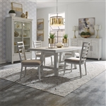 Modern Farmhouse Trestle Table 5 Piece Dining Set in Flea Market White Finish by Liberty Furniture - 406W-DR-5TRS