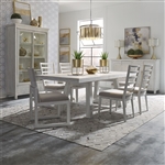 Modern Farmhouse Trestle Table 7 Piece Mixed Chairs Dining Set in Dusty Charcoal Finish by Liberty Furniture - 406W-DR-7