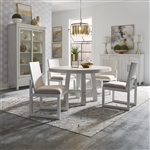 Modern Farmhouse Round Table 5 Piece Dining Set in Flea Market White Finish by Liberty Furniture - 406W-DR-O5ROS