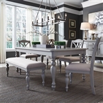 Summer House Rectangular Leg Table 6 Piece Dining Set in Dove Grey Finish by Liberty Furniture - 407-CD-6RTS