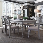 Summer House Rectangular Leg Table 7 Piece Dining Set in Dove Grey Finish by Liberty Furniture - 407-CD-7RLS