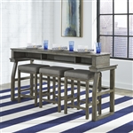 Hayden Way Console Bar Table 4 Piece Set in Gray Wash Finish by Liberty Furniture - 41-OT-4PCS