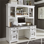 Allyson Park Credenza and Hutch in Wirebrushed White Finish by Liberty Furniture - 417-HOJ-CHS