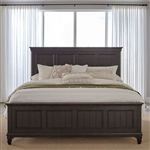 Allyson Park Panel Bed in Wirebrushed Black Forest Finish with Ember Gray Tops by Liberty Furniture - 417B-BR-QPB