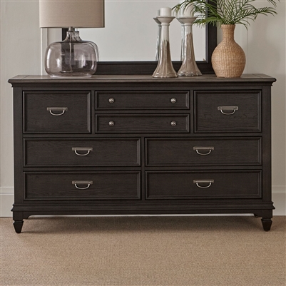 Allyson Park Sideboard in Wirebrushed Black Forest Finish with Ember Gray Tops by Liberty Furniture - 417B-BR31