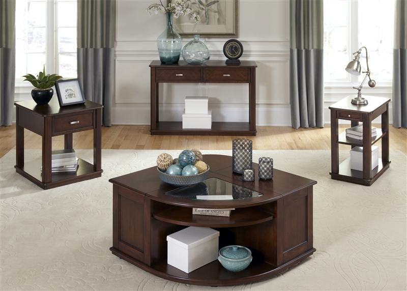 W22 x D26 x H24 Dark Brown Liberty Furniture Industries Wallace Occasional End Table