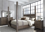 Sonoma Road Poster Bed in Weather Beaten Bark Finish by Liberty Furniture - 473-BR-QPS