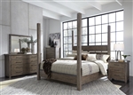 Sonoma Road Poster Bed 6 Piece Bedroom Set in Weather Beaten Bark Finish by Liberty Furniture - 473-BR-QPSDMN