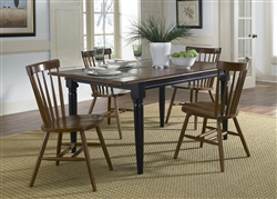 Creations II Butterfly Leaf Table 5 Piece Dining Set in Black & Tobacco Finish by Liberty Furniture - 48-T300