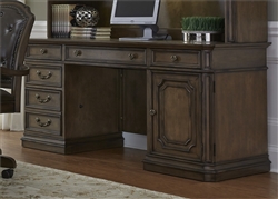 Amelia Jr Executive Credenza Desk and Hutch in Antique Toffee Finish by Liberty Furniture - 487-HOJ-JEC