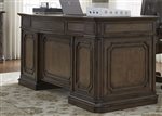 Amelia Jr Executive Desk in Antique Toffee Finish by Liberty Furniture - 487-HOJ-JED