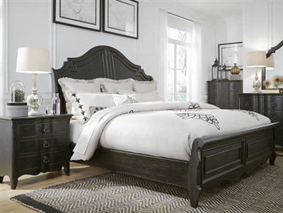 Chesapeake Sleigh Bed in Wire Brushed Antique Black Finish by Liberty Furniture - 493-BR-QSL