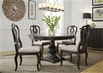Chesapeake Pedestal Table 5 Piece Dining Set in Wire Brushed Antique Black Finish by Liberty Furniture - 493-DR-5PDS