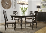 Chesapeake Rectangular Leg Table 5 Piece Dining Set in Wire Brushed Antique Black Finish by Liberty Furniture - 493-DR-5RLS