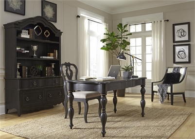 Chesapeake 3 Piece Home Office Set in Wire Brushed Antique Black Finish by Liberty Furniture - 493-HO-3DH