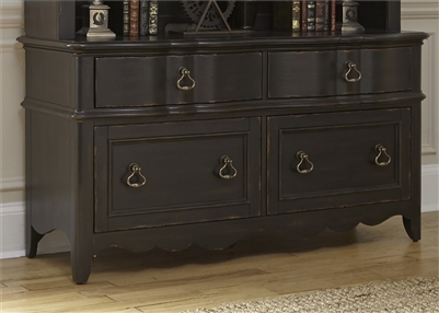 Chesapeake File Cabinet Credenza in Wire Brushed Antique Black Finish by Liberty Furniture - 493-HO121
